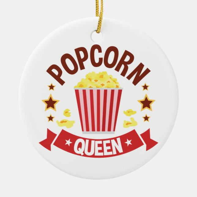 Niedlich Popcorn Queen Lover Girls Keramik Ornament (Vorne)