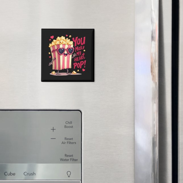Niedlich Popcorn Valentine Sie machen mein Herz Po Magnet (In Situ (Kühlschrank))
