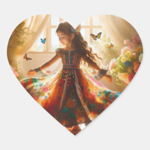 Niedlich_ Portrait_ Unschuld Herz-Aufkleber