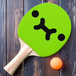 Niedlich Pouty Face Green Ping Pong Paddle Tischtennis Schläger