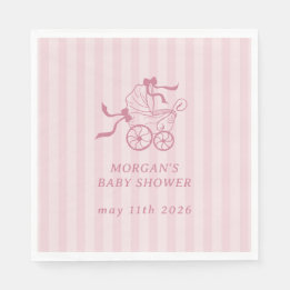 Niedlich Preppy Baby Stroller Babydusche Serviette