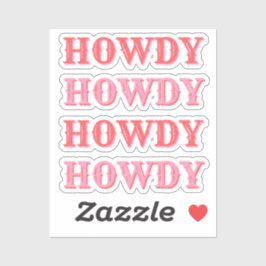 Niedlich Preppy Girl Howdy Pink Aufkleber