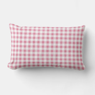 Niedlich Preppy Pink Gingham Kariertes Muster Lendenkissen