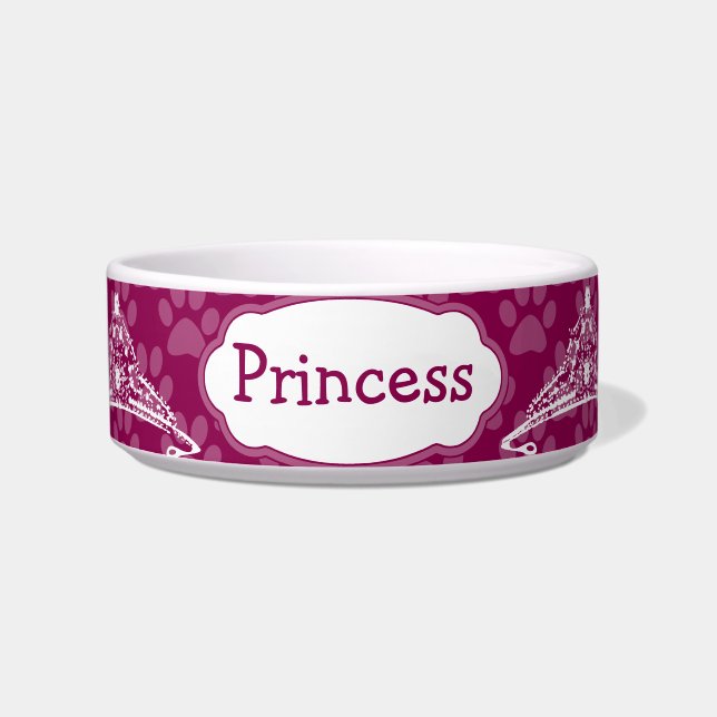 Niedlich Princes Kitty Personalisiert Kitty Cat Bo Napf (Vorderseite)