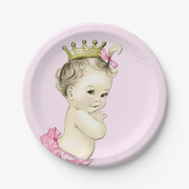 Niedlich Princess Baby Dusche Pappteller (Vorderseite)