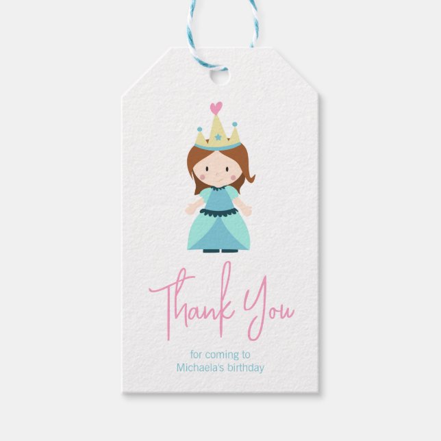 Niedlich Princess Girl Vielen Dank Geschenkanhänger (Vorderseite)