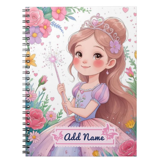 Niedlich Princess Lila Dress Notebook - bearbeitba Notizblock (Vorderseite)