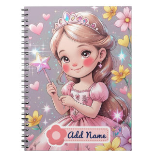Niedlich Princess-Notebook | Bearbeitbarer Name Notizblock