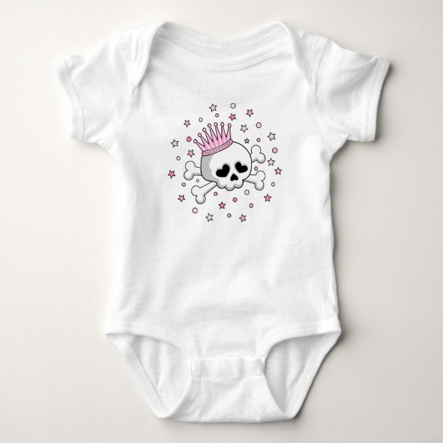 Niedlich Princess Skull Baby Strampler (Vorderseite)