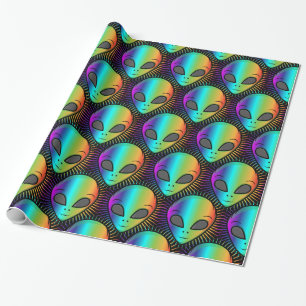 Niedlich Psychedelische Alien Head Thunder_Cove Geschenkpapier