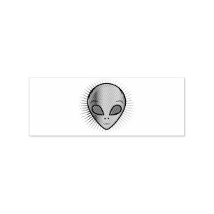 Niedlich Psychedelische Alien Head Thunder_Cove Gummistempel