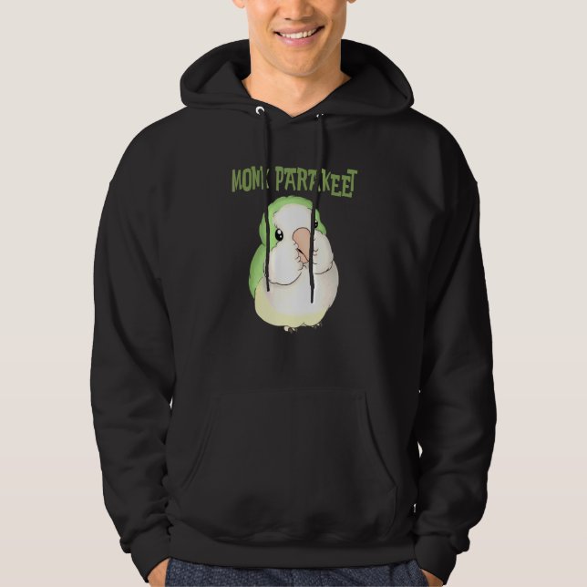 Niedlich Puffy Monk Parakeet Quaker Parrot Bird Hoodie (Vorderseite)
