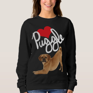 Niedlich Puggle Liebe Hund Mama Sweatshirt