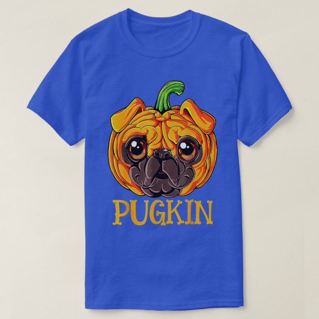 Niedlich Pugkin Mops Pumpkint Halloween T-Shirt (Design vorne)