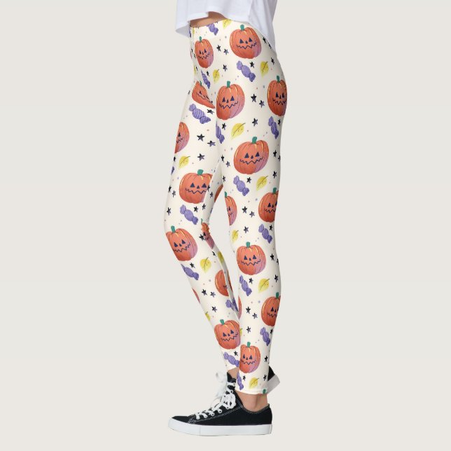 Niedlich Pumpkin Candy Halloween Leggings (Links)