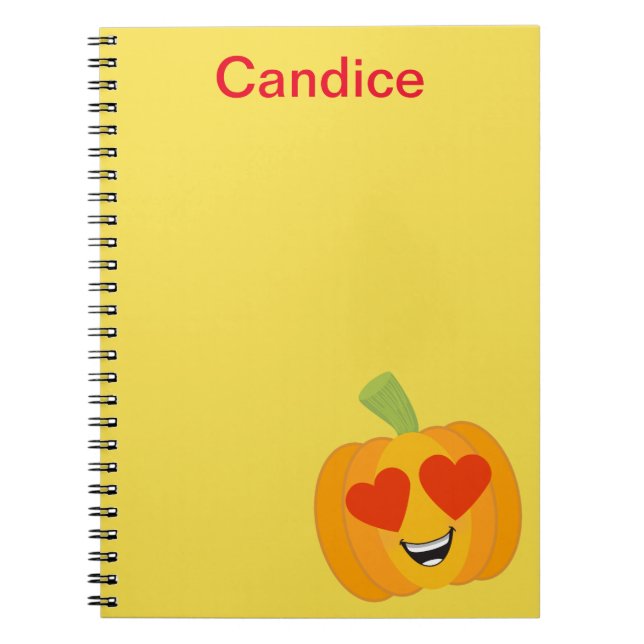 Niedlich Pumpkin Heart Emoji Notizblock (Vorderseite)