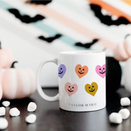 Niedlich Pumpkin Hearts Trendy Halloween Kaffeetasse