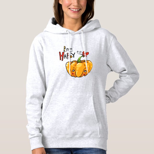 Niedlich Pumpkin "Hi" Hoodie (Vorderseite)