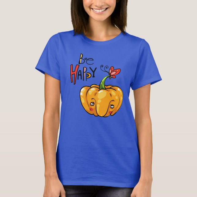 Niedlich Pumpkin "Hi" T-Shirt (Vorderseite)
