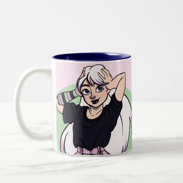 Niedlich Punk Anime Teen Girl Name Zweifarbige Tasse (Links)