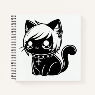Niedlich Punk Cat Manga Kitten Kawaii Notizbuch