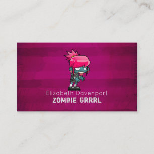 Niedlich Punk Rock Zombie Grrl Fun Novelty Visitenkarte