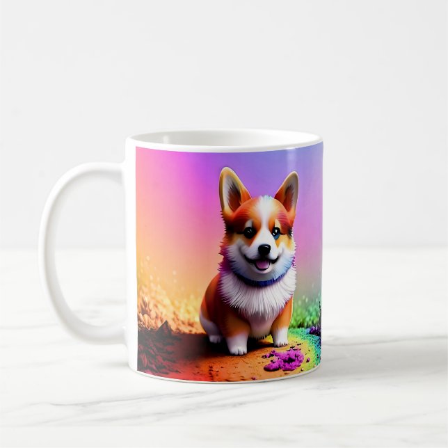 Niedlich Puppy Corgi Dog-36475 Kaffeetasse (Links)