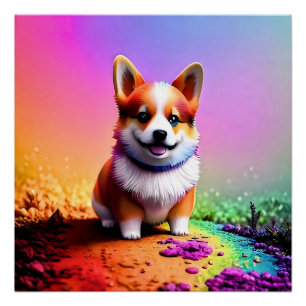 Niedlich Puppy Corgi Dog-36475 Poster