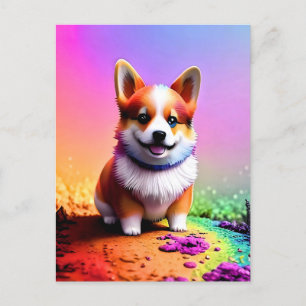 Niedlich Puppy Corgi Dog-36475 Postkarte