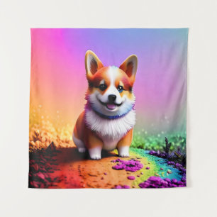Niedlich Puppy Corgi Dog-36475 Wandteppich
