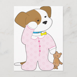 Niedlich Puppy Pajamas Postkarte