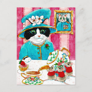 Niedlich Queen Elizabeth Cat Mouse Tee Postkarte