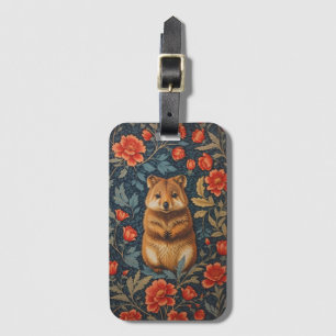 Niedlich Quokka William Morris Inspirierte floral Gepäckanhänger
