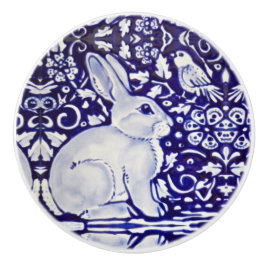 Niedlich Rabbit Blue White Woodland Animal Dedham Keramikknauf