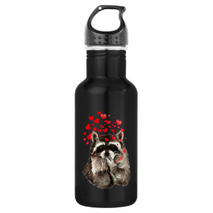Niedlich Raccoon Blown Kisses Liebe Herz Edelstahlflasche