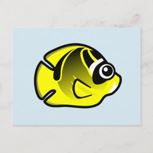 Niedlich Raccoon Butterflyfish Postkarte