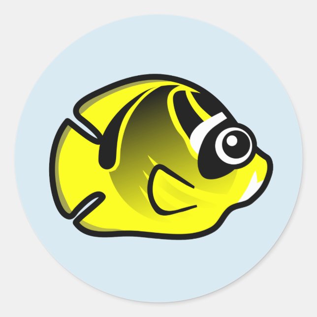 Niedlich Raccoon Butterflyfish Runder Aufkleber (Vorderseite)
