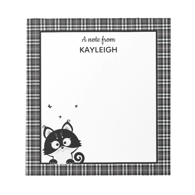 Niedlich Raccoon Kariert Notepad Notizblock (Vorderseite)