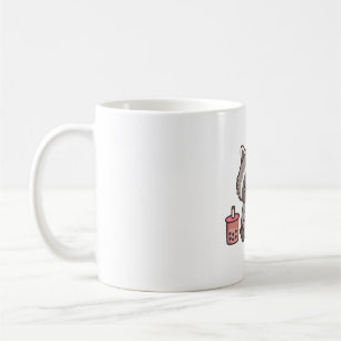 Niedlich Raccoon Liebe Pizza essen Kaffeetasse