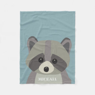 Niedlich Raccoon Modernes personalisiertes Baby Bl Fleecedecke