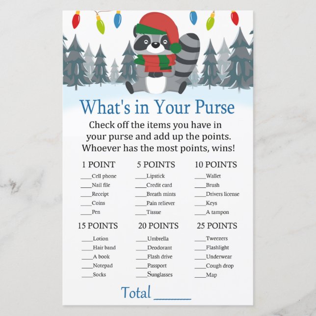 Niedlich Raccoon Weihnachten Was ist in Ihrem Geld (Vorderseite)