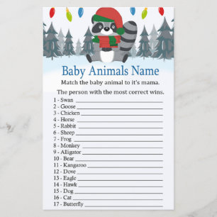 Niedlich Raccoon Weihnachtsbabys Name Game