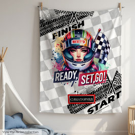 Niedlich Racing Blanket Girl Driving Sport Car Fleecedecke