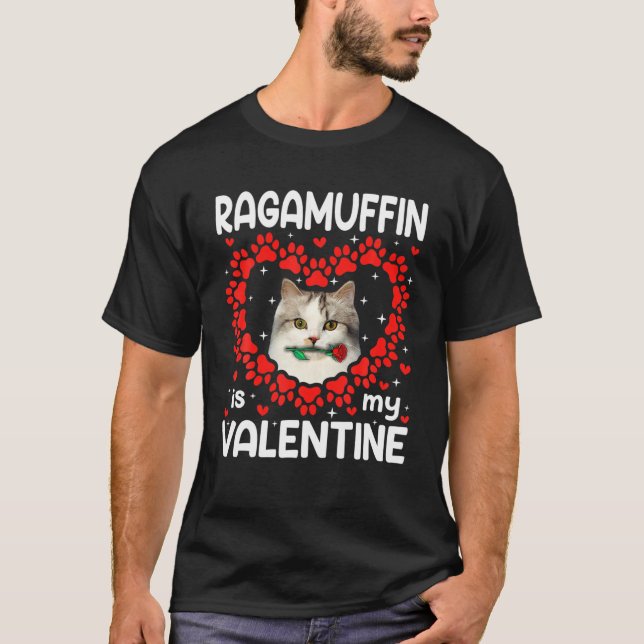 Niedlich Ragamuffin ist mein Valentinerkatzen Herz T-Shirt (Vorderseite)