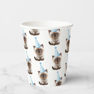 Niedlich Ragdoll Kitten Geburtstagsparty Paper Cup Pappbecher