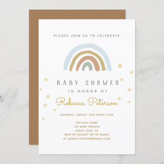 Niedlich Rainbow Baby Shower Einladung