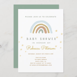Niedlich Rainbow Baby Shower Einladung