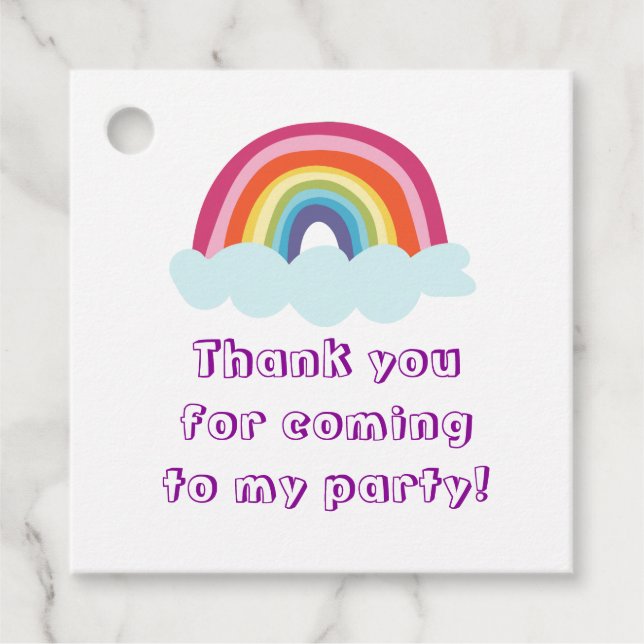 Niedlich Rainbow Birthday Geschenkanhänger (Vorderseite)