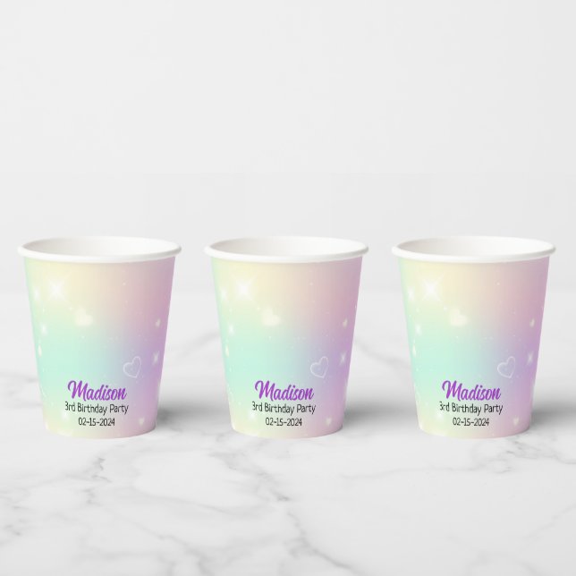 Niedlich Rainbow Birthday Pappbecher (Multi)