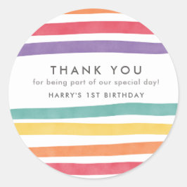 Niedlich Rainbow Birthday Party Danke Stickers